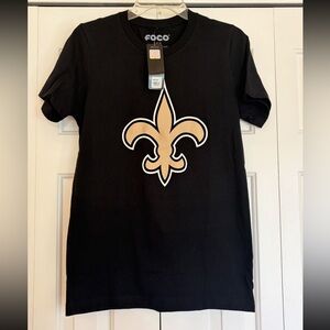 NFL New Orleans Saints Black Logo Tee. Size Small.